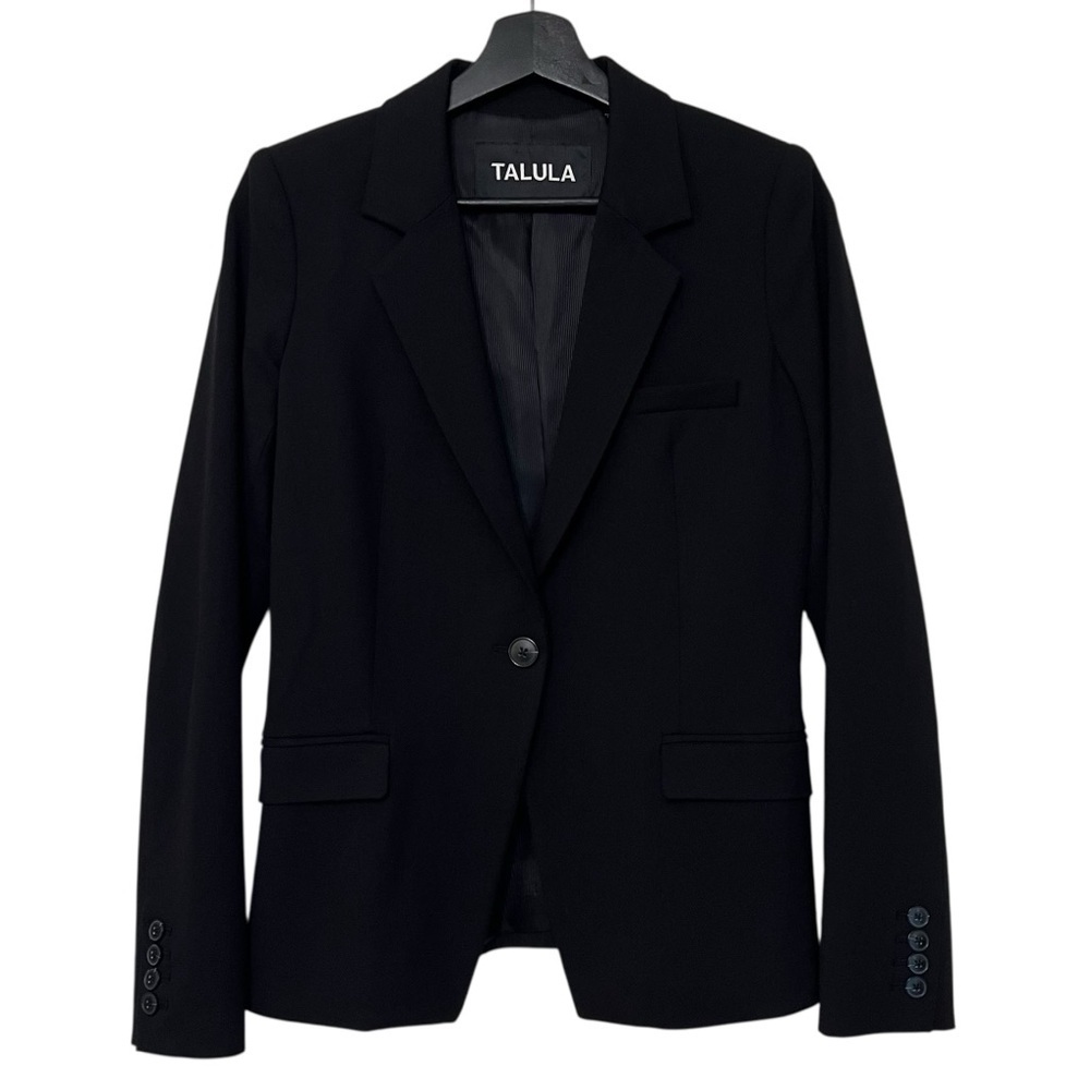 Talula Aritzia Wool Blend One Button Blazer Black 4 Office Professional Modern